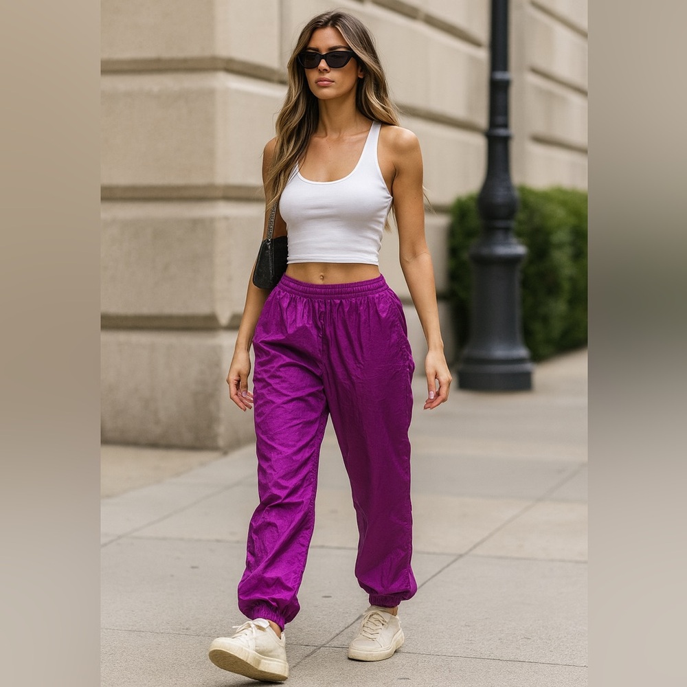 Vintage 90s Bocoo Windbreaker Jogger Pants – Purple Track Pants